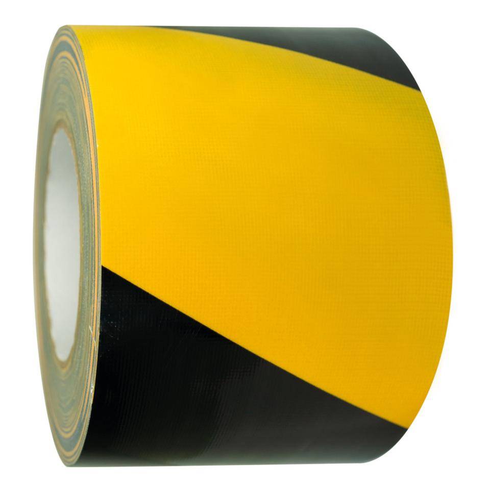 K.57 Warnmarkierungsband, rechtsweisend, gelb/schwarz, Gewebefolie, 100mm, 50m/Rolle
