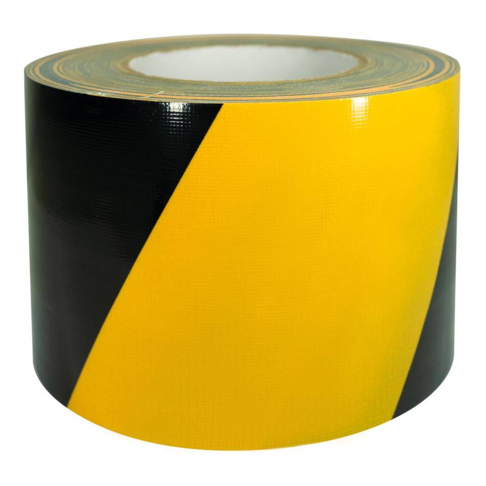 K.57 Warnmarkierungsband, rechtsweisend, gelb/schwarz, Gewebefolie, 100mm, 50m/Rolle