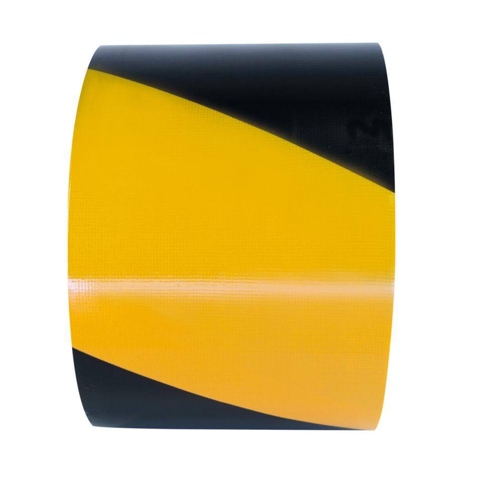 K.57 Warnmarkierungsband, rechtsweisend, gelb/schwarz, Gewebefolie, 100mm, 50m/Rolle