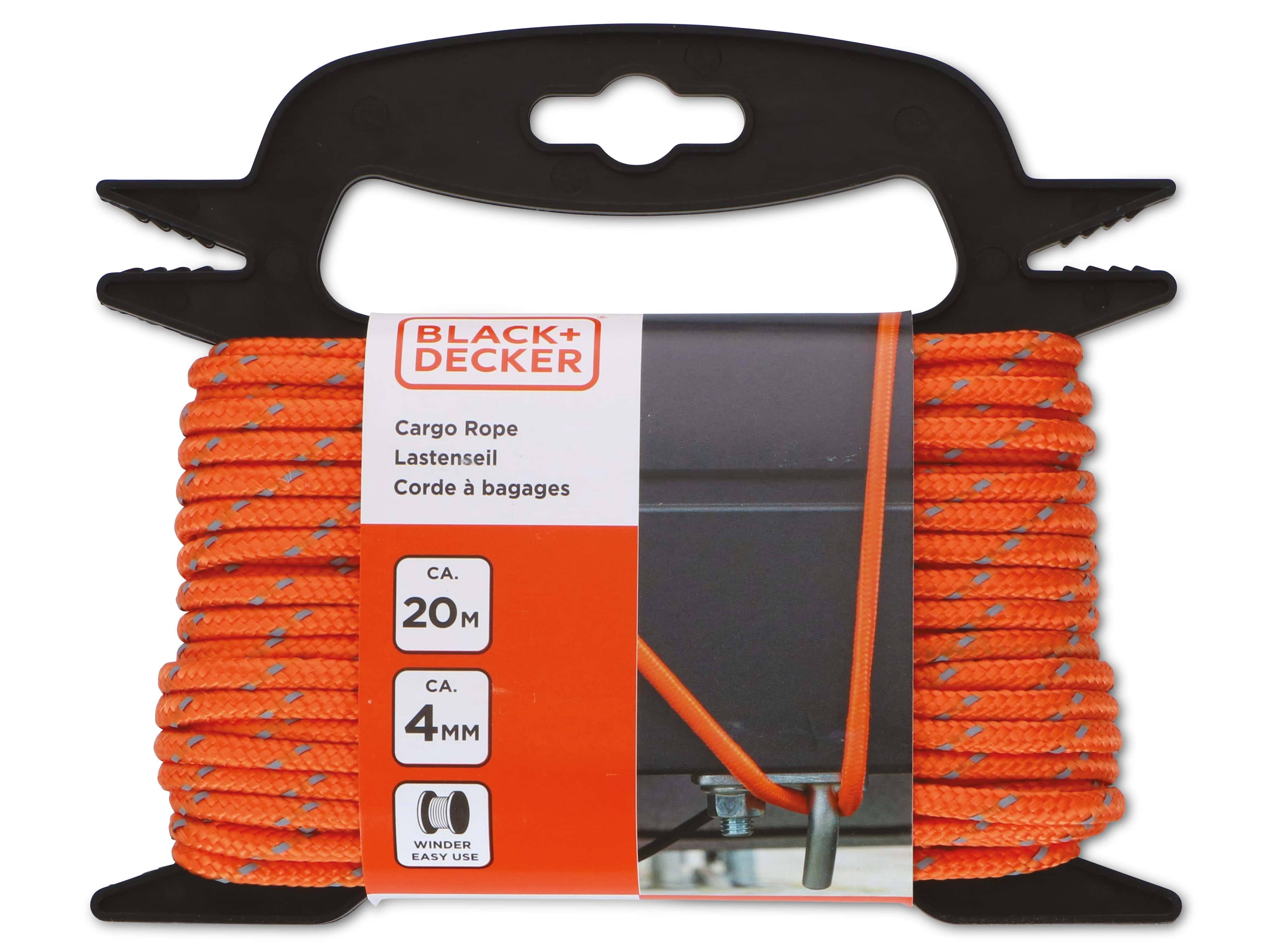 Black&Decker - Transportseil mit reflektierenden Elementen + 4mm / 20m Wickler