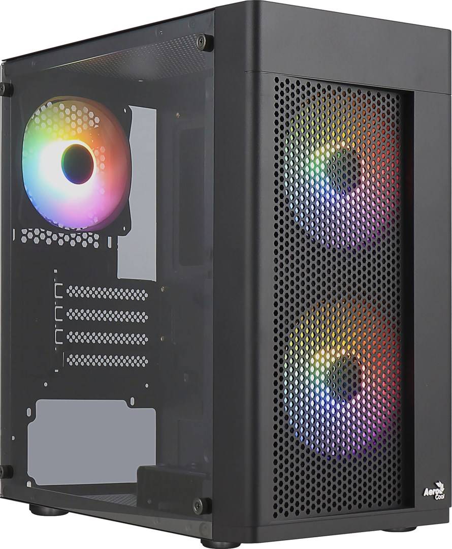 AEROCOOL ADVANCED TECHNOLOGIES Aerocool Hexform, Mini Tower, PC, Schwarz, micro ATX, Mini-ITX, ABS, SPCC, Rücken, Vord