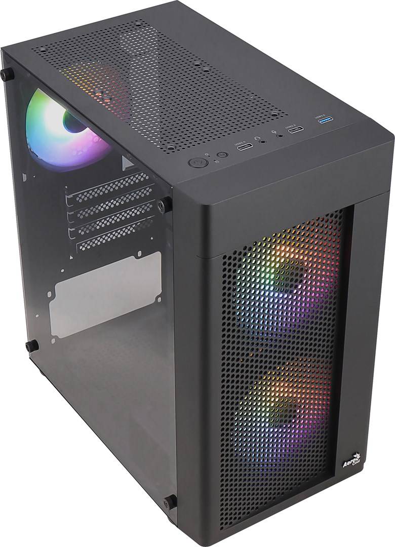 AEROCOOL ADVANCED TECHNOLOGIES Hexform Mini Tower Schwarz - Midi/Minitower - ATX