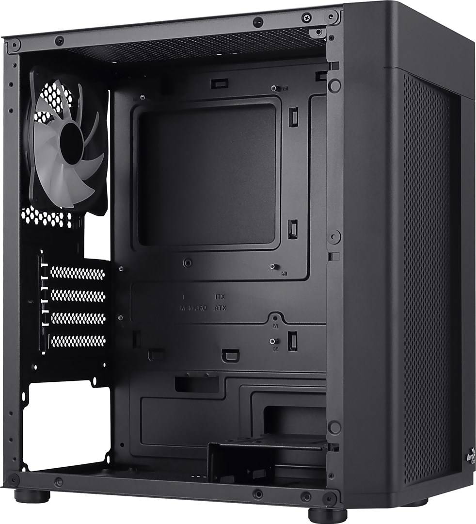 AEROCOOL ADVANCED TECHNOLOGIES Aerocool Hexform, Mini Tower, PC, Schwarz, micro ATX, Mini-ITX, ABS, SPCC, Rücken, Vord