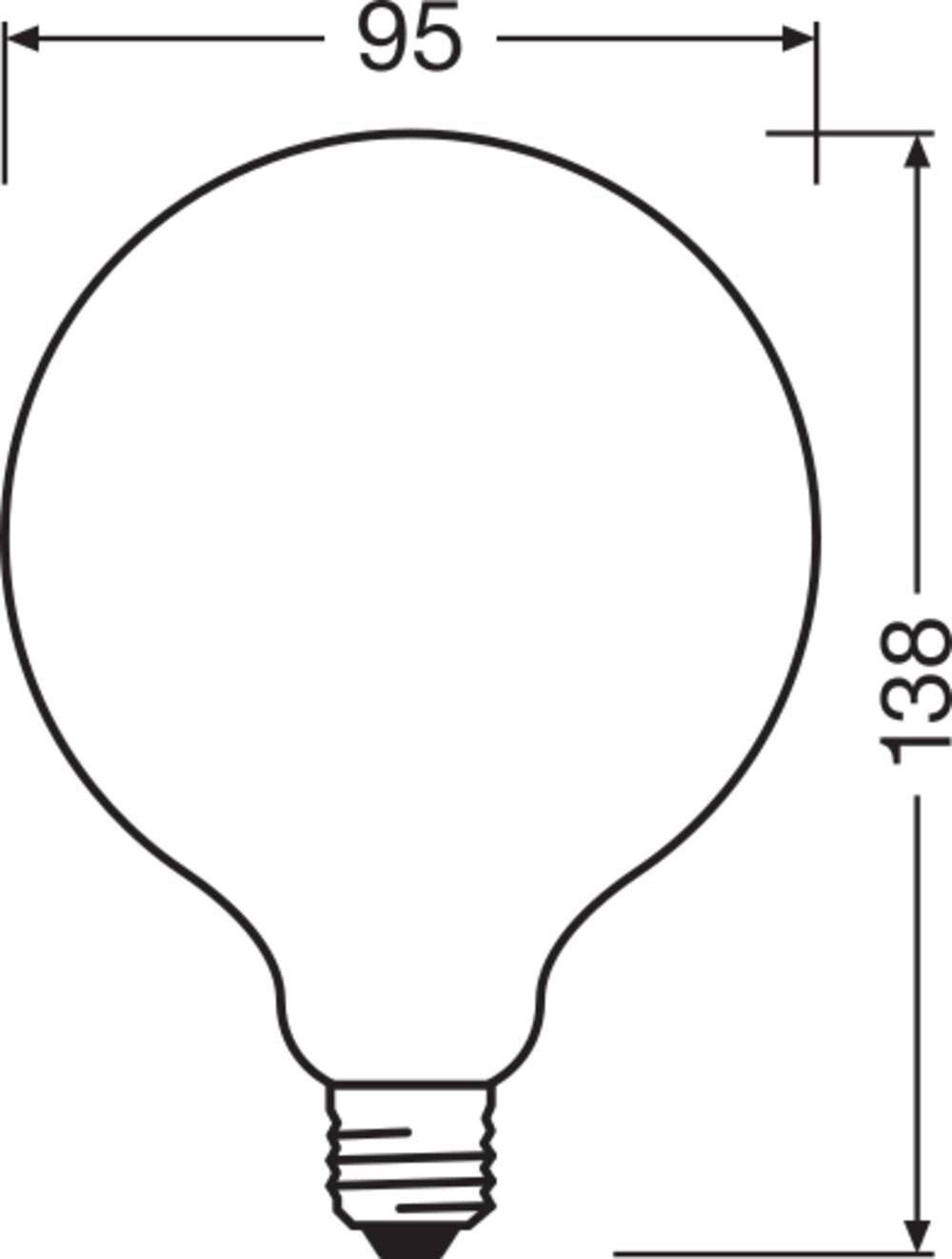 LEDVANCE LED-Filament-Lampe, RETROFIT CLASSIC GLOBE DIM, Globe-Form, matt, E27, 2700K