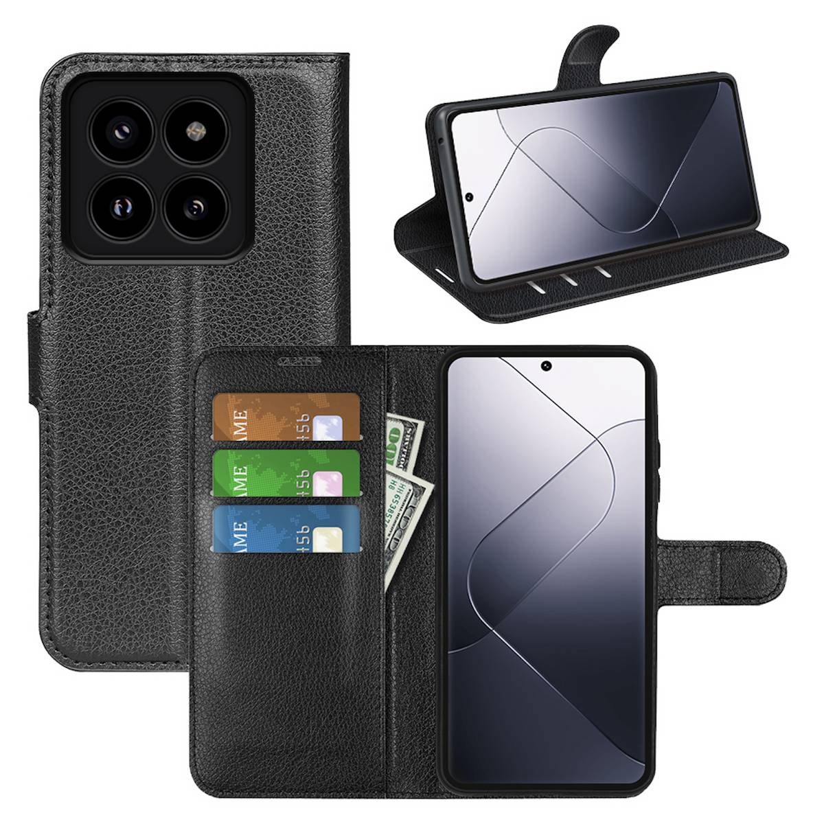 Für Xiaomi 14 Pro Book Handy Tasche Wallet Premium Schutz Hülle Case