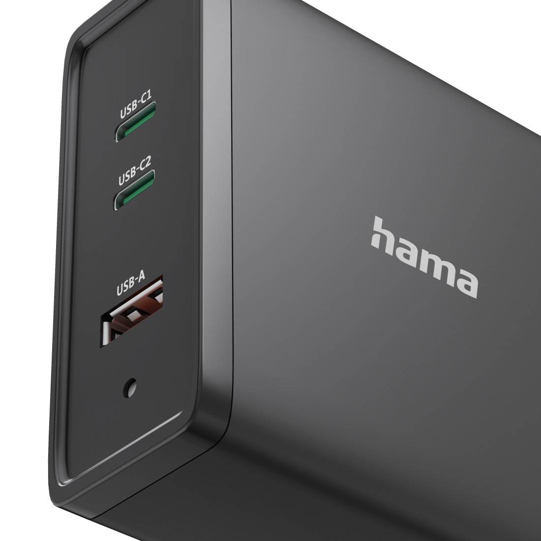 hama 00200019 Universal-USB-C-Ladestation, GaN, 3 Ports, Power Delivery (PD), 5-28V/140W
