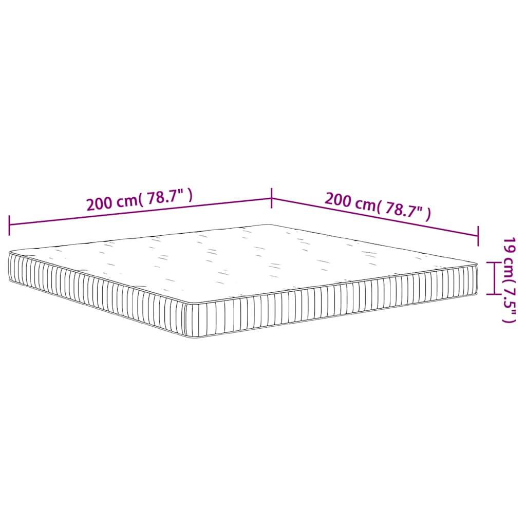 vidaXL Matratze Taschenfederkern Mittel 200x200 cm