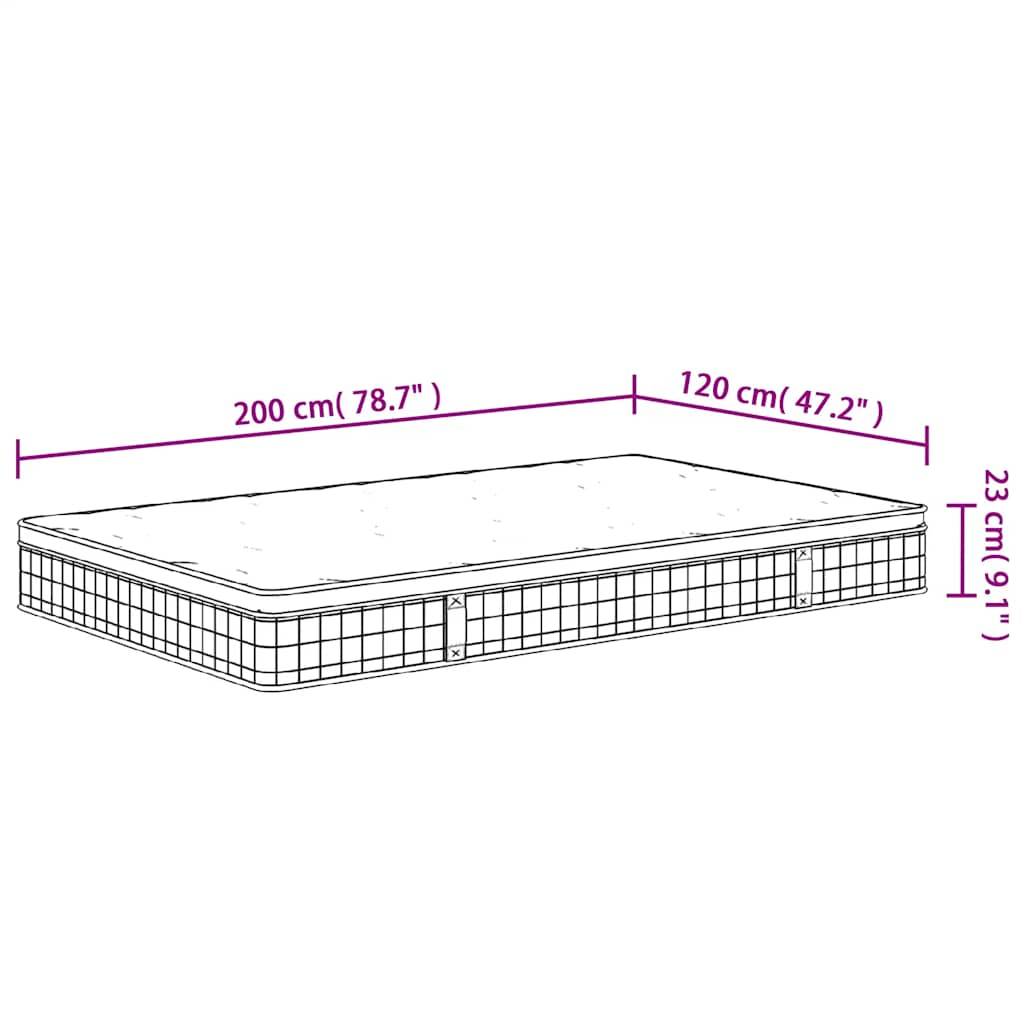 vidaXL Matratze Bonnell-Federkern Mittel 120x200 cm