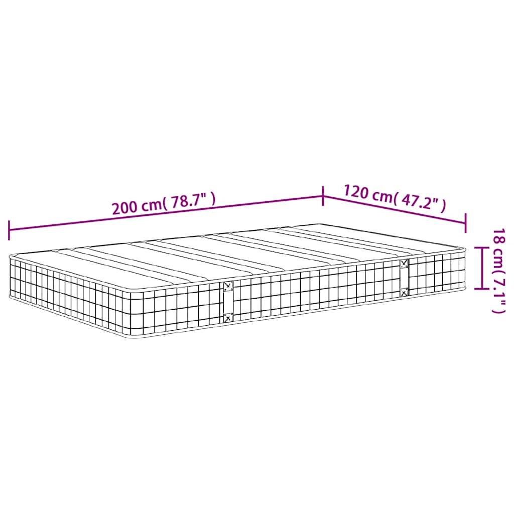vidaXL Matratze Bonnell-Federkern Mittel 120x200 cm