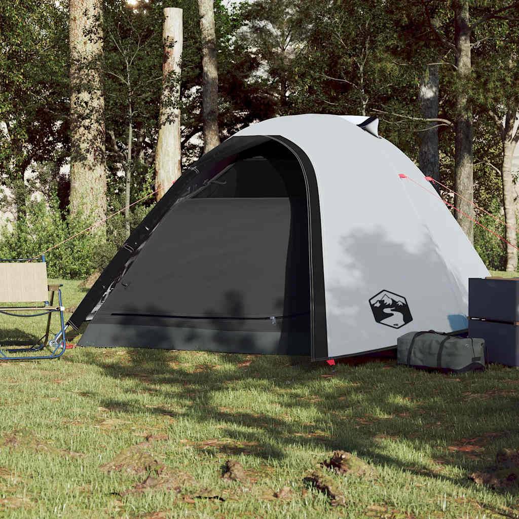vidaXL Kuppel-Campingzelt 4 Personen Weiß Dunkel Wasserdicht