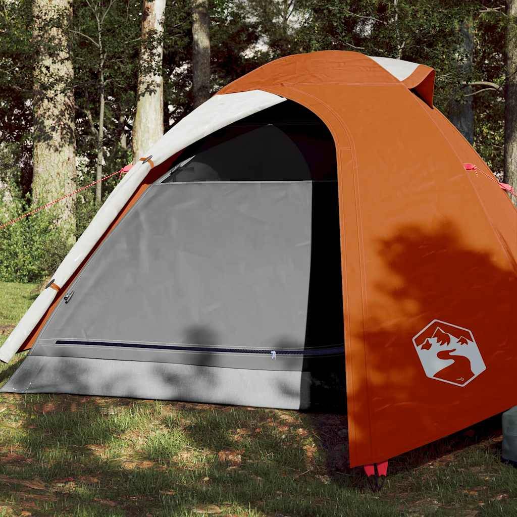 vidaXL Kuppel-Campingzelt 3 Personen Orange Wasserdicht