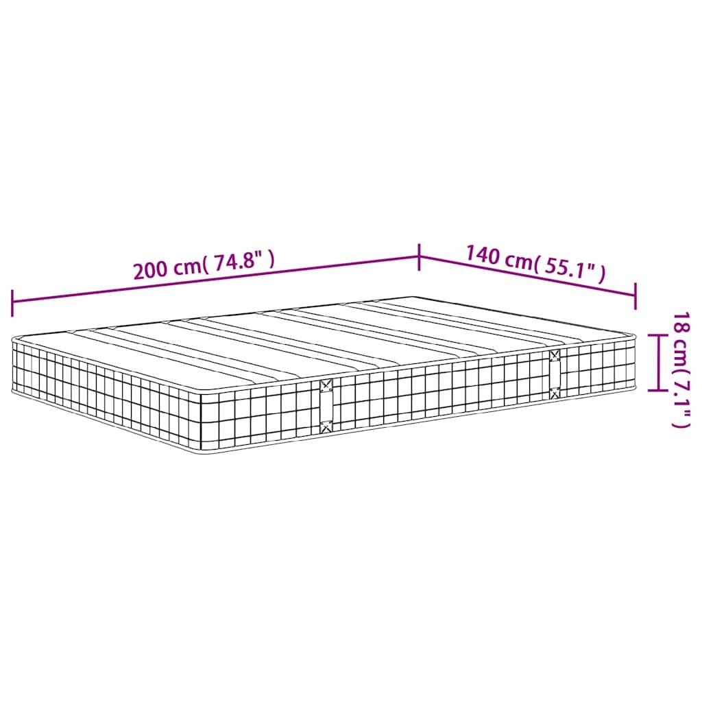 vidaXL Matratze Bonnell-Federkern Mittel 140x200 cm