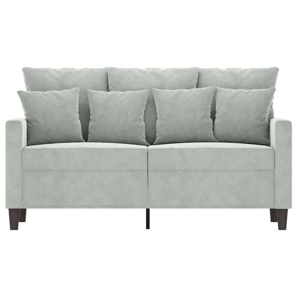 vidaXL 2-Sitzer-Sofa Hellgrau 120 cm Samt