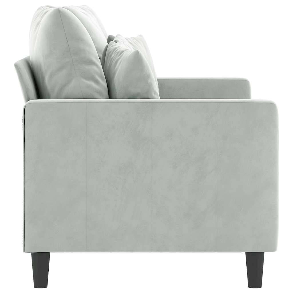 vidaXL 2-Sitzer-Sofa Hellgrau 120 cm Samt