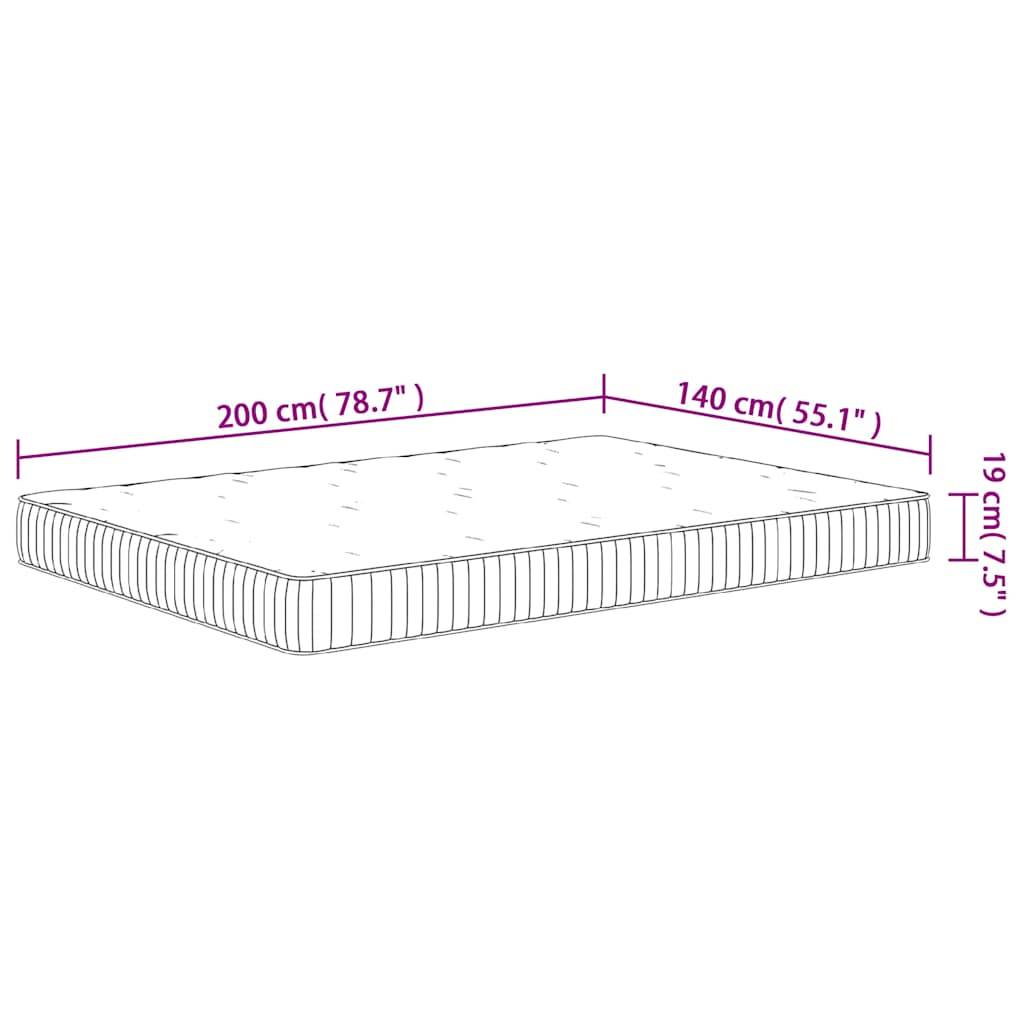 vidaXL Matratze Taschenfederkern Mittel 140x200 cm