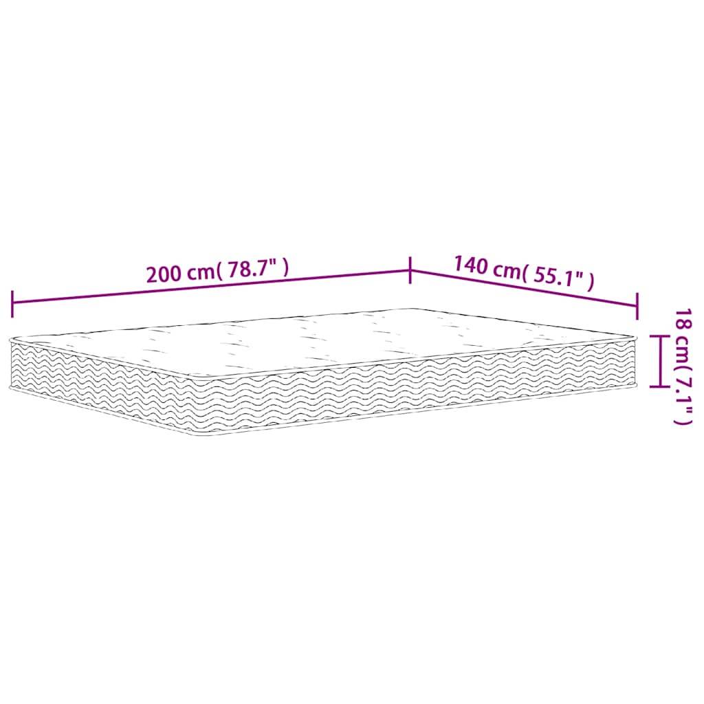 vidaXL Matratze Bonnell-Federkern Mittel 140x200 cm