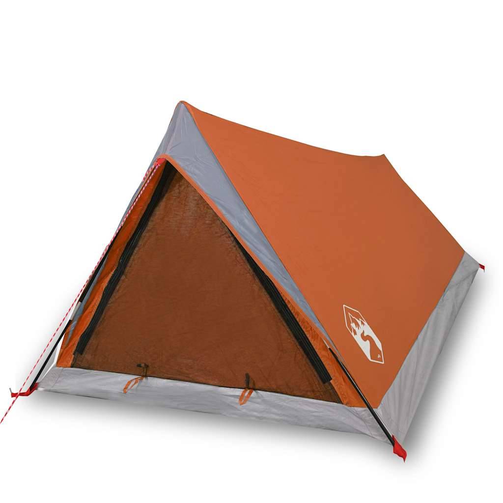 vidaXL Campingzelt 2 Personen Grau und Orange Wasserfest
