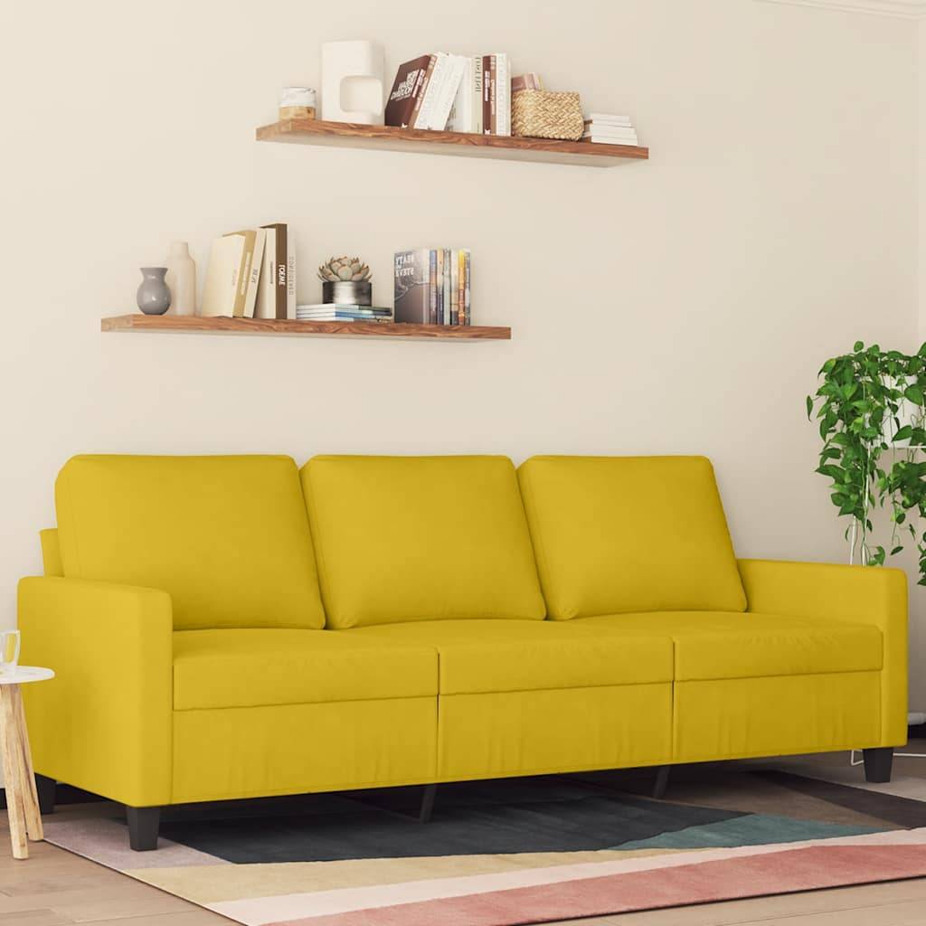 vidaXL 3-Sitzer-Sofa Gelb 180 cm Samt