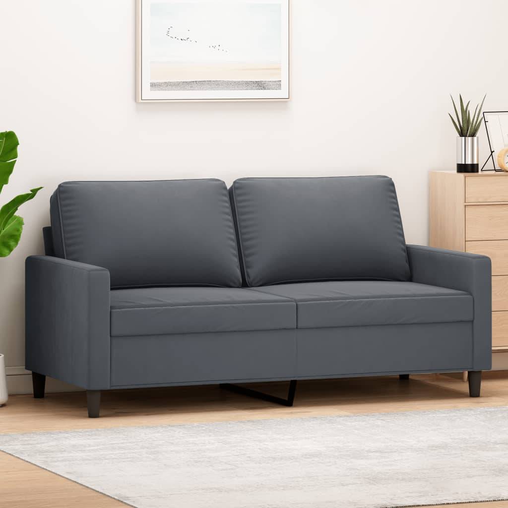 vidaXL 2-Sitzer-Sofa Dunkelgrau 140 cm Samt