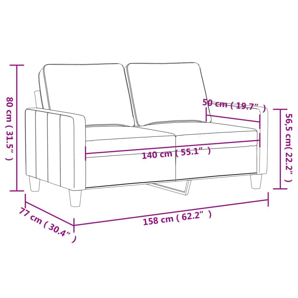 vidaXL 2-Sitzer-Sofa Dunkelgrau 140 cm Samt