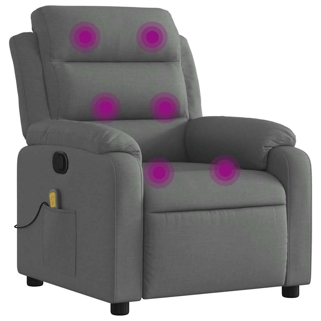 vidaXL Massagesessel Dunkelgrau Stoff