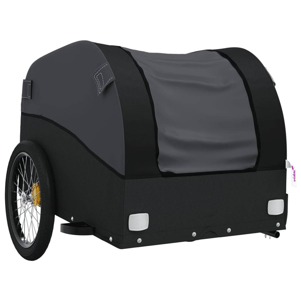 vidaXL Fahrradanhänger Schwarz 45 kg Eisen