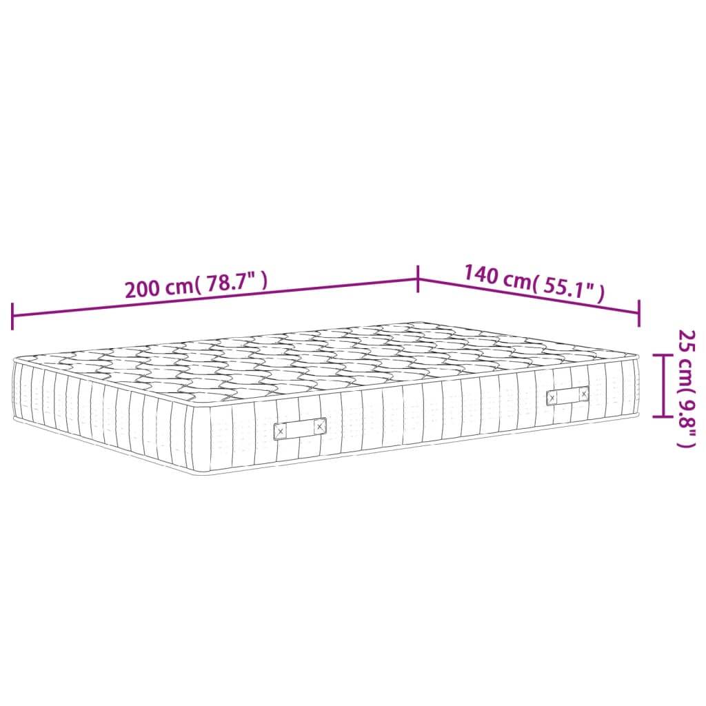 vidaXL Matratze Taschenfederkern Mittelfest 140x200 cm