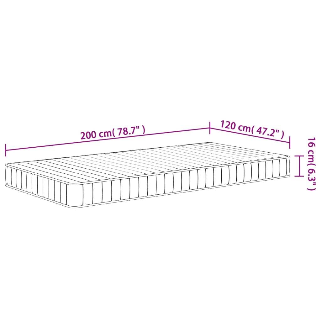 vidaXL Matratze Schaumstoff Mittelweich 120x200 cm