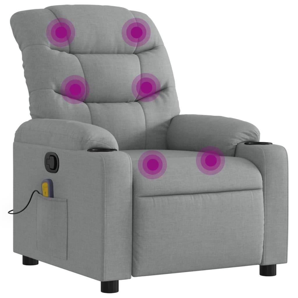 vidaXL Massagesessel Hellgrau Stoff