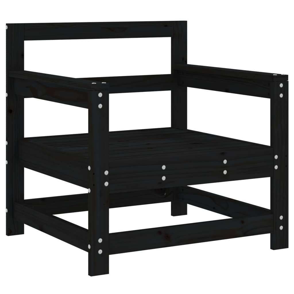vidaXL Gartenstühle 2 Stk. Schwarz Massivholz Kiefer