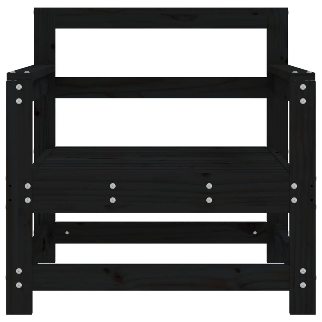 vidaXL Gartenstühle 2 Stk. Schwarz Massivholz Kiefer