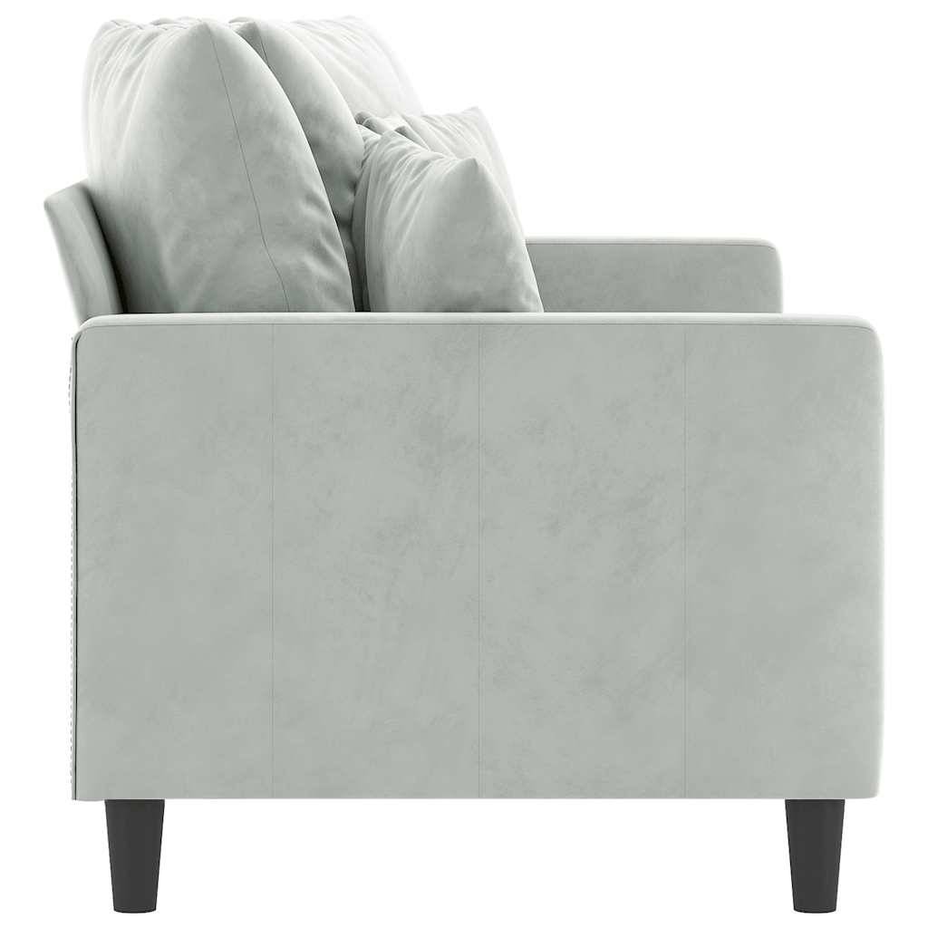 vidaXL 2-Sitzer-Sofa Hellgrau 140 cm Samt