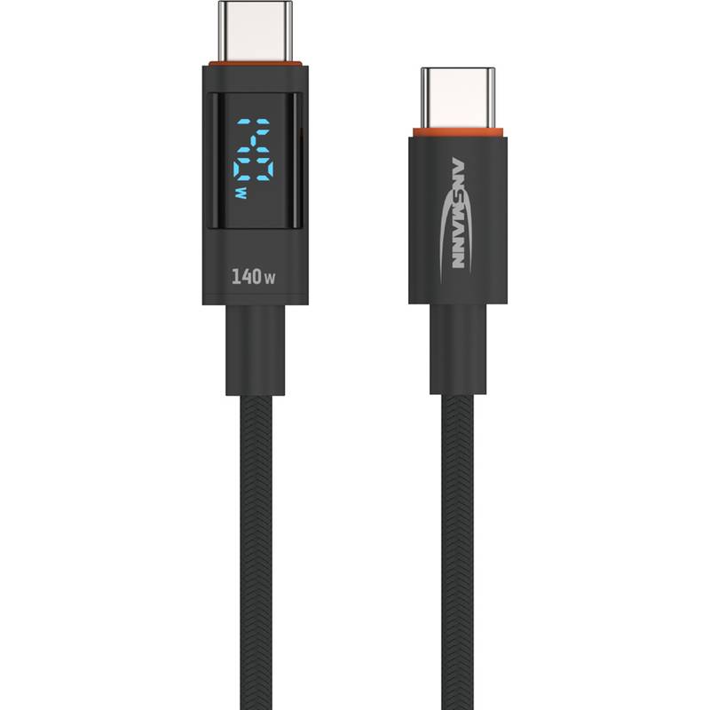 ANSMANN Daten- & Ladekabel mit Display, USB-C - USB-C, 2,0 m