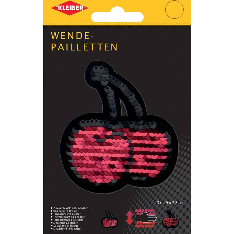 KLEIBER Wendepailletten Kirschen, rot-schwarz