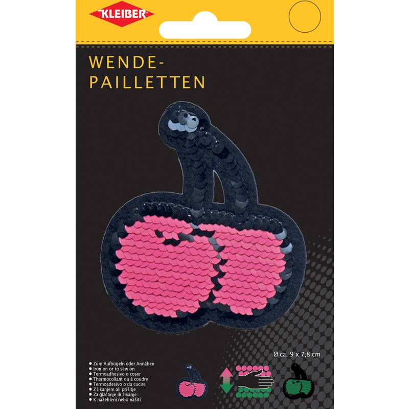 KLEIBER Wendepailletten Kirschen, rosa-grün