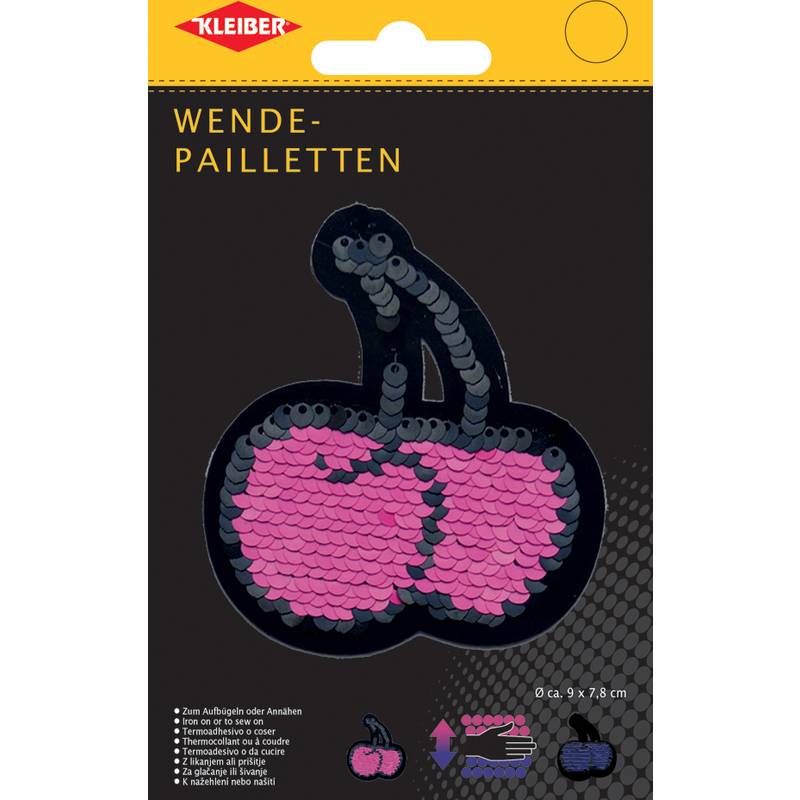 KLEIBER Wendepailletten Kirschen, pink-blau