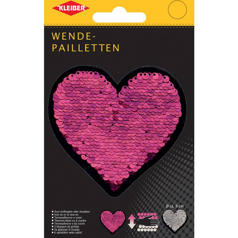 KLEIBER Wendepailletten Herz, pink-silber