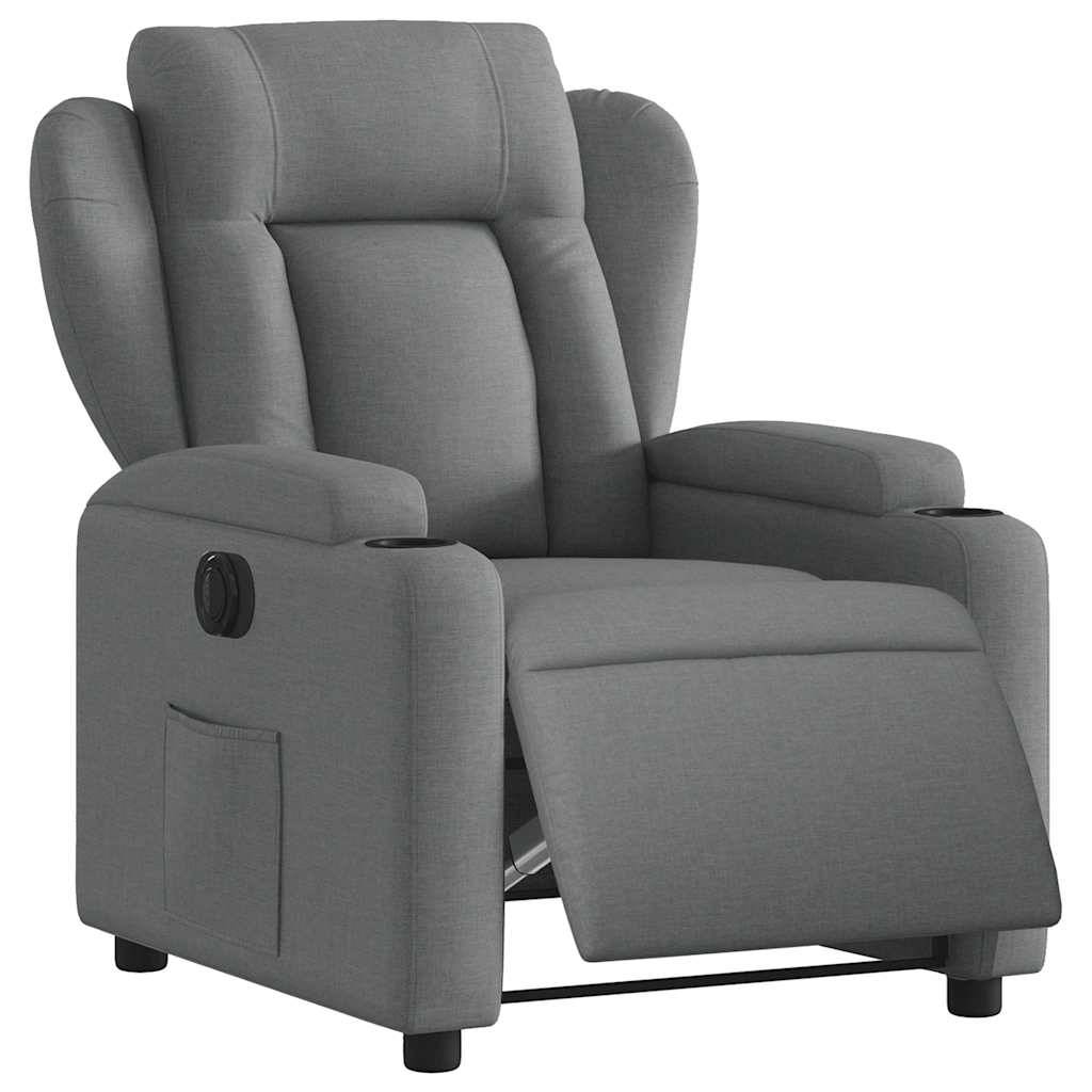 vidaXL Relaxsessel Elektrisch Dunkelgrau Stoff