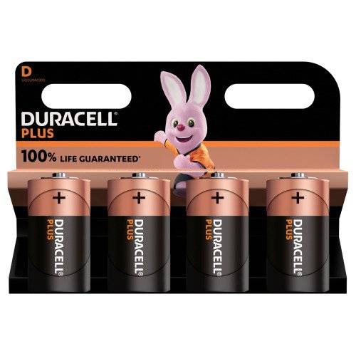 Duracell MN1300B4 - Disposable battery - D - Alkaline - 1.5 V - 4 piece(s) - Black - Orange