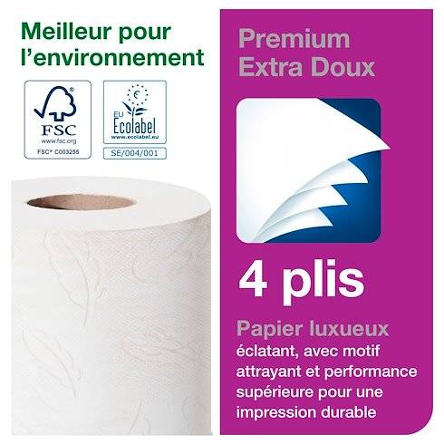 TORK Premium Extra Soft Toilettenpapier 4-lagig, weiß - 42 Rollen (7 Pack à 6 Rollen)