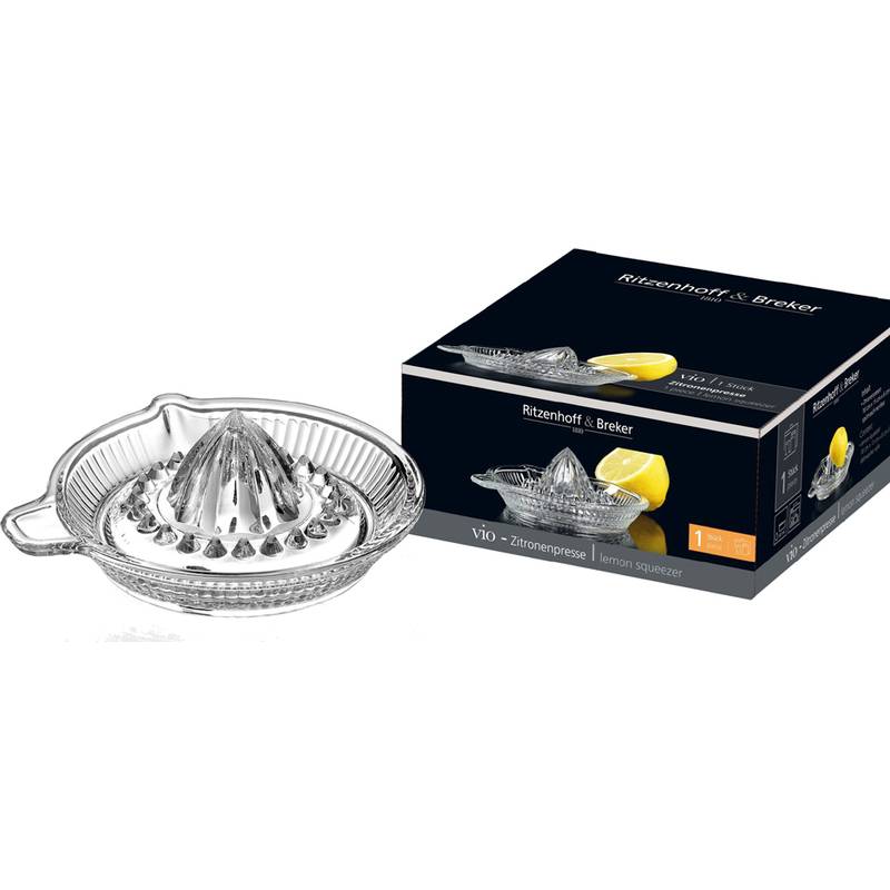 Ritzenhoff & Breker Zitronenpresse VIO, aus Glas, 50 ml aus stabilem Pressglas, spülmaschinenfest, mit Griff,