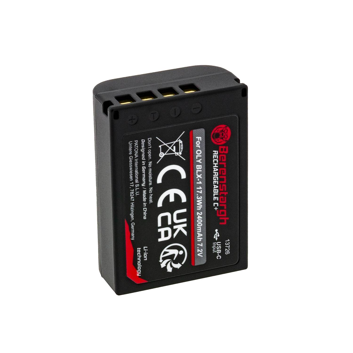 Berenstargh Akku mit USB-C Input für Olympus OM-1 OM1