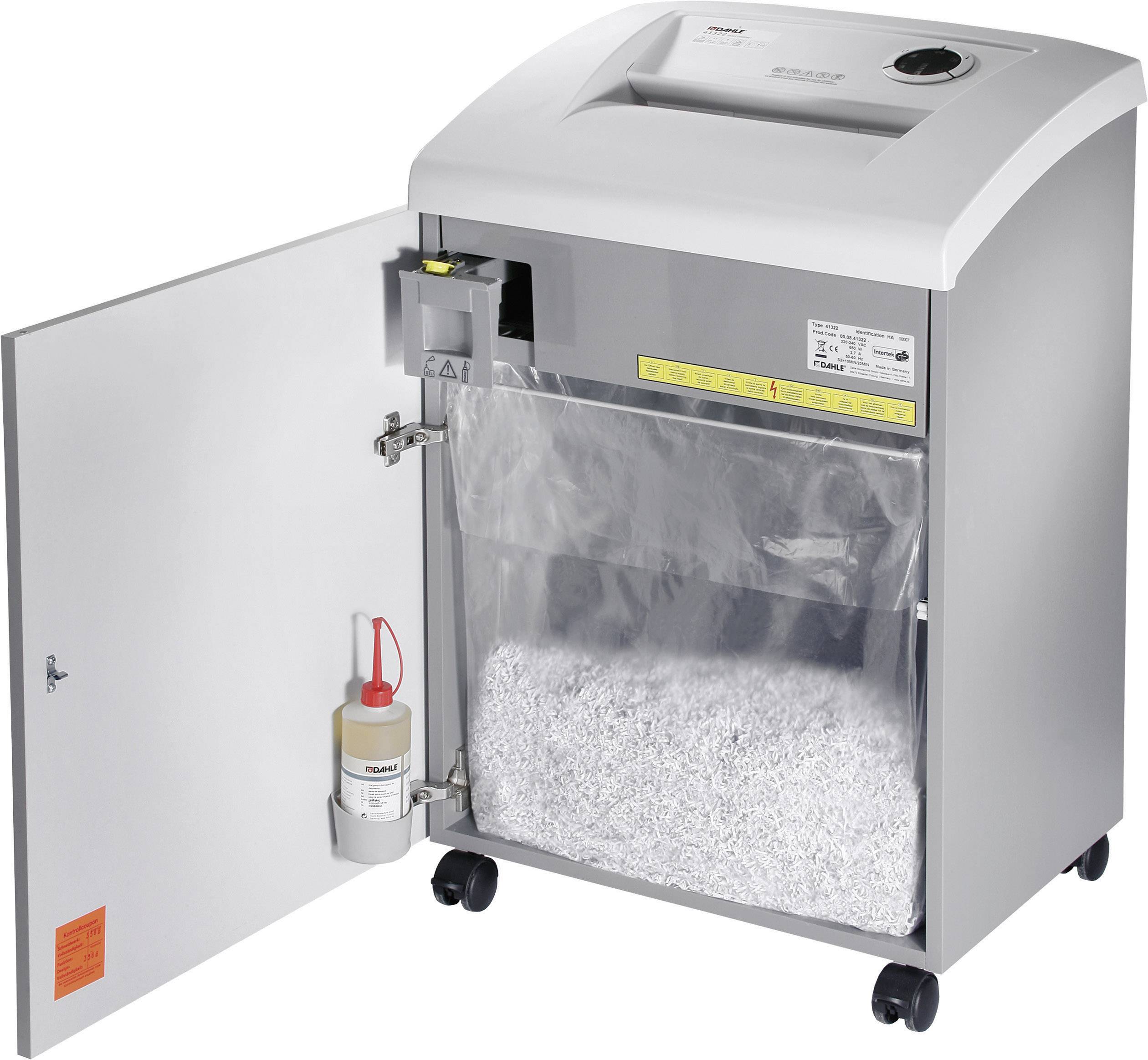 Dahle CleanTec 41330 Aktenvernichter 6 Partikelschnitt 60 l Vernichtet auch Büroklammern, Heftklammern, Kreditkarte