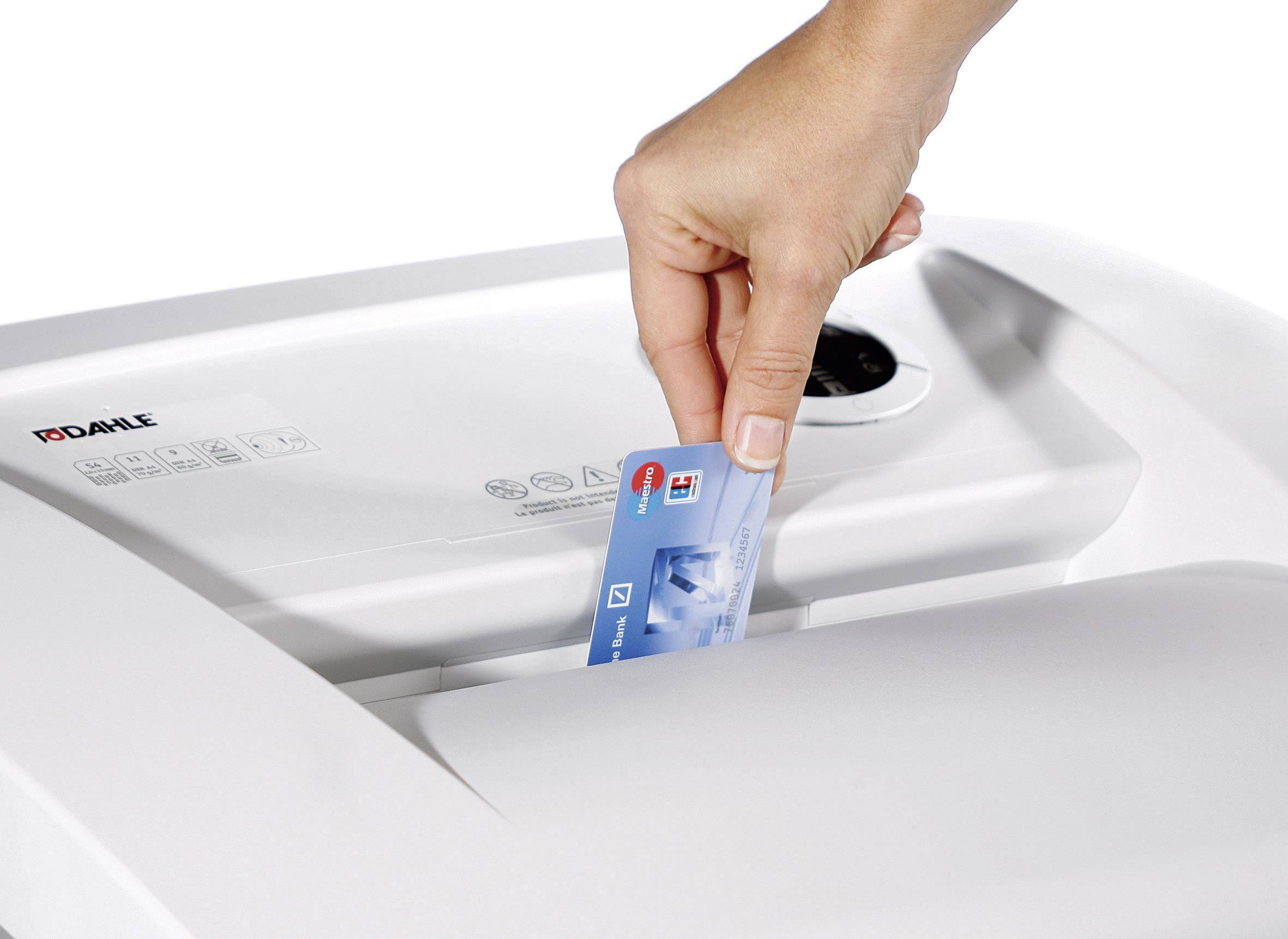 Dahle CleanTec 41304 Aktenvernichter 23 Streifenschnitt 60 l Vernichtet auch Büroklammern, CDs, DVDs, Heftklammern, Kreditkarte