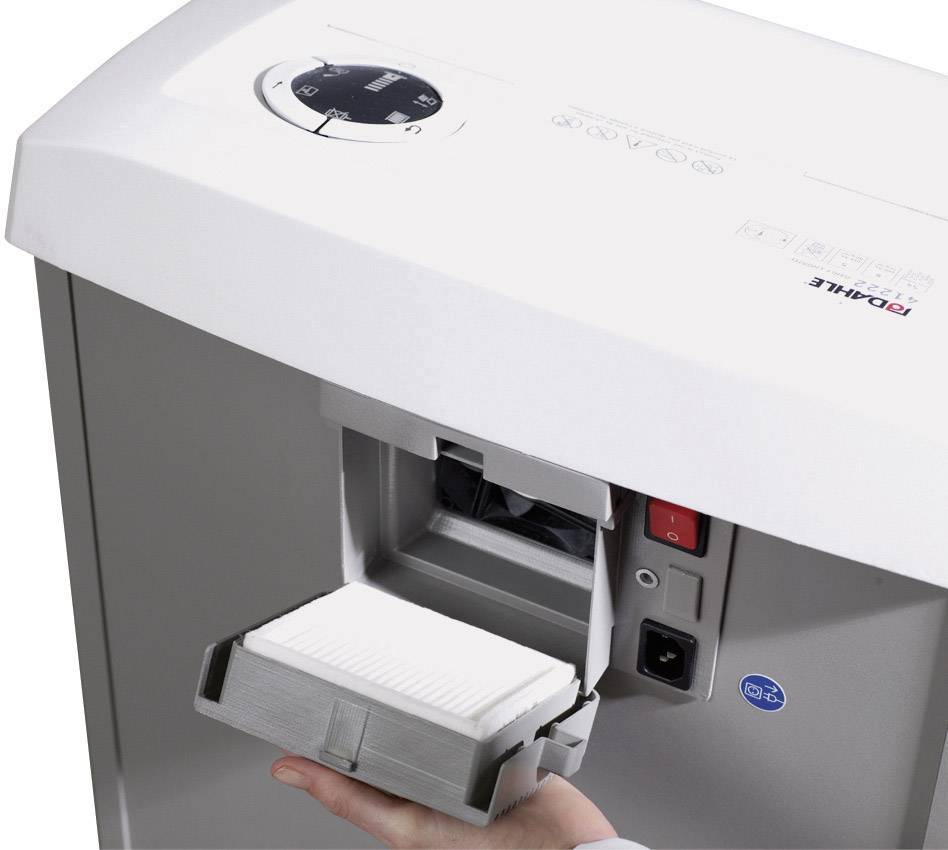 Dahle CleanTec 41404 Aktenvernichter 24 Streifenschnitt 100 l Vernichtet auch Büroklammern, CDs, DVDs, Heftklammern, Kreditkarte