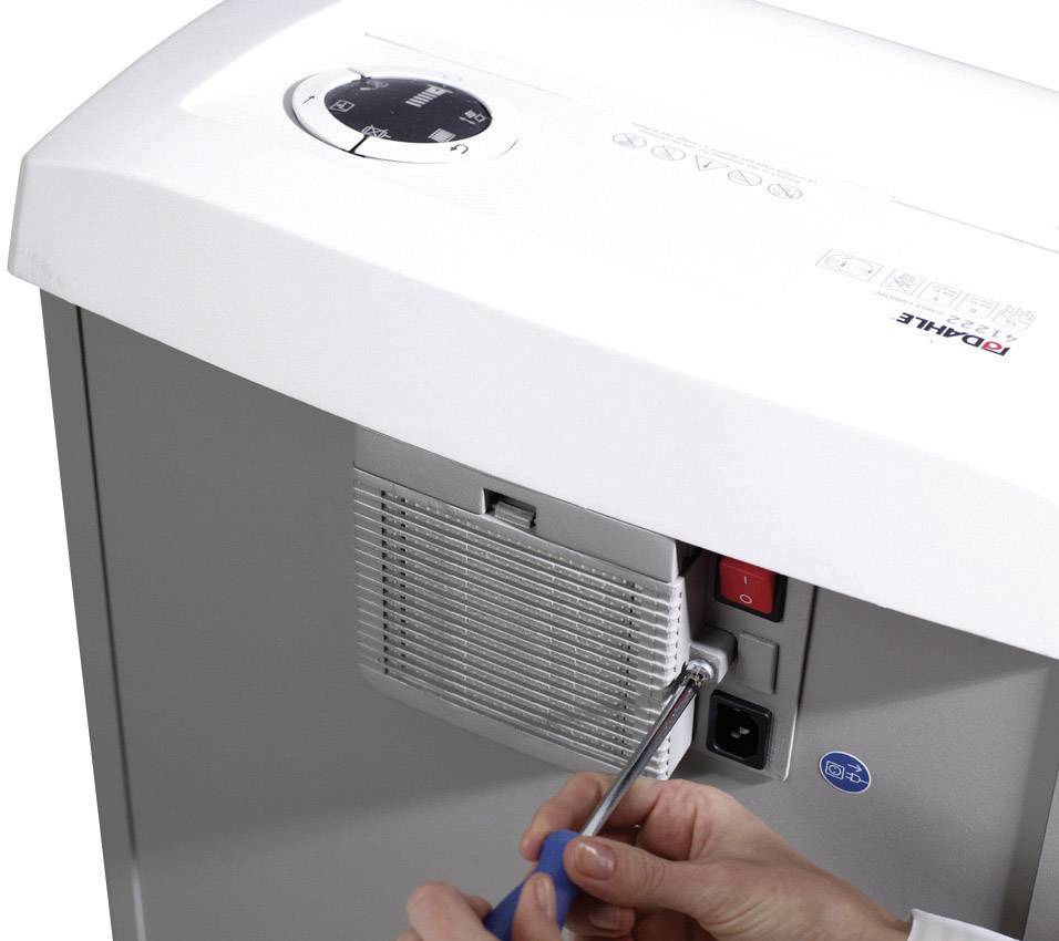 Dahle CleanTec 41404 Aktenvernichter 24 Streifenschnitt 100 l Vernichtet auch Büroklammern, CDs, DVDs, Heftklammern, Kreditkarte