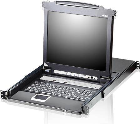 Aten 8 Port 19" LCD KVMP Switch, USB port Integrated UK Keyboard layout,