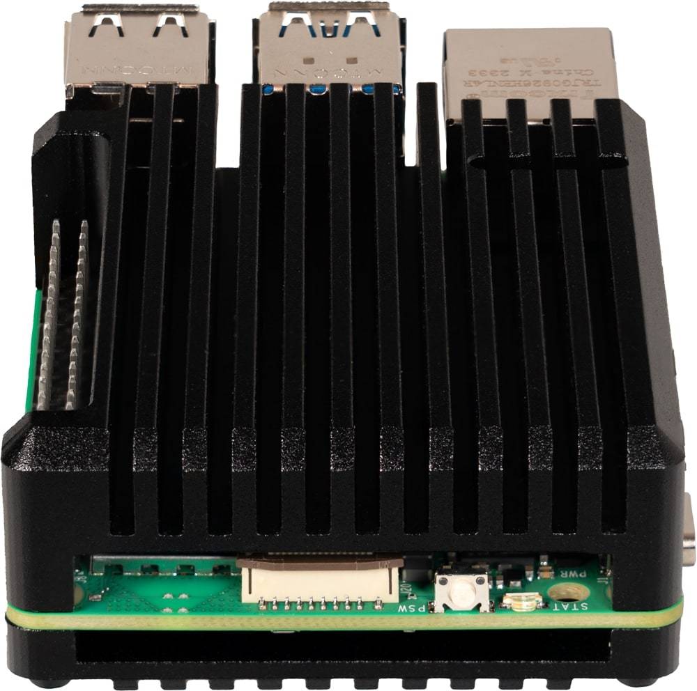 Joy-it ARMOR Case BLOCK SBC-Gehäuse Passend für (Entwicklungskits): Raspberry Pi® inkl. passiven Kühler Schwarz