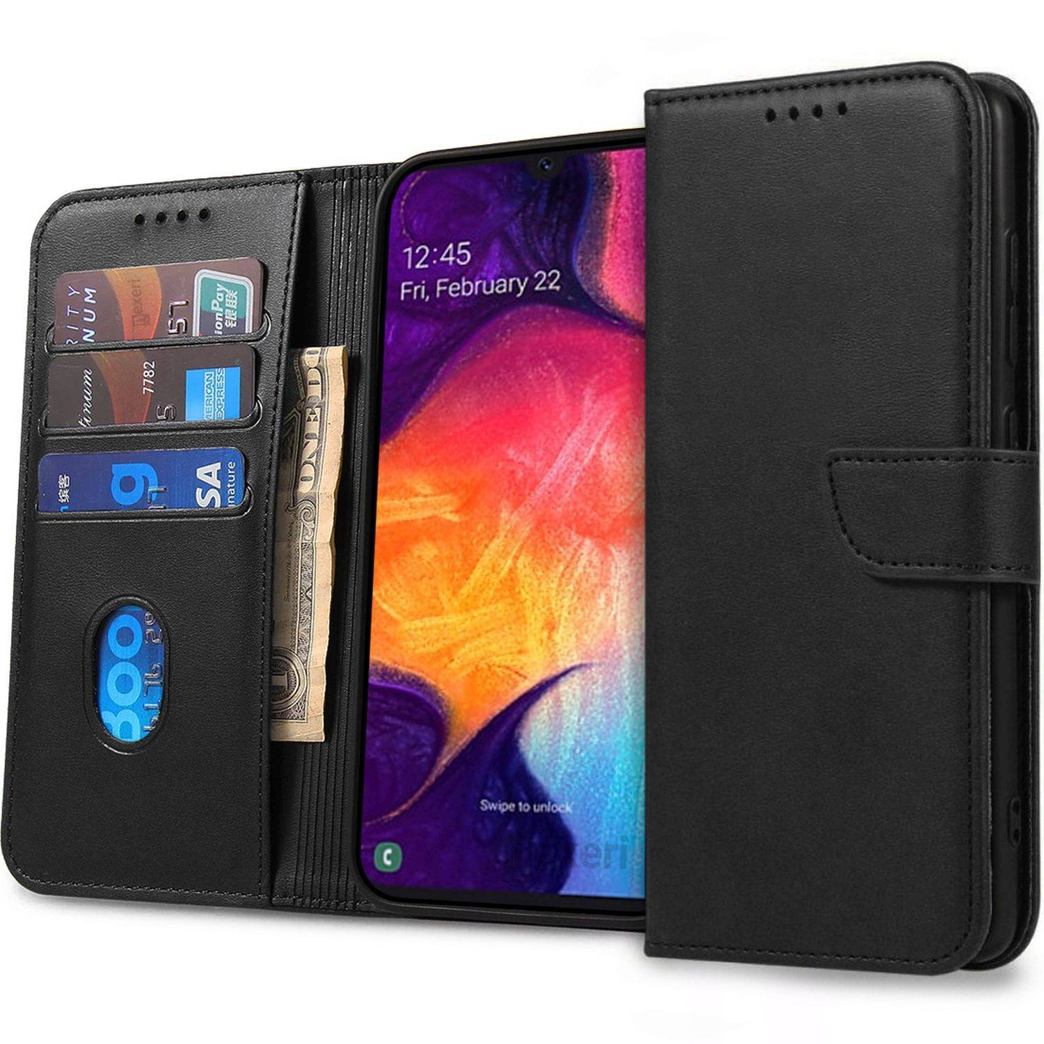 Premium Magnet Case Buch Tasche Schutzhülle aufklappbare Hülle Standfunktion für XIAOMI REDMI 12 4G Schwarz