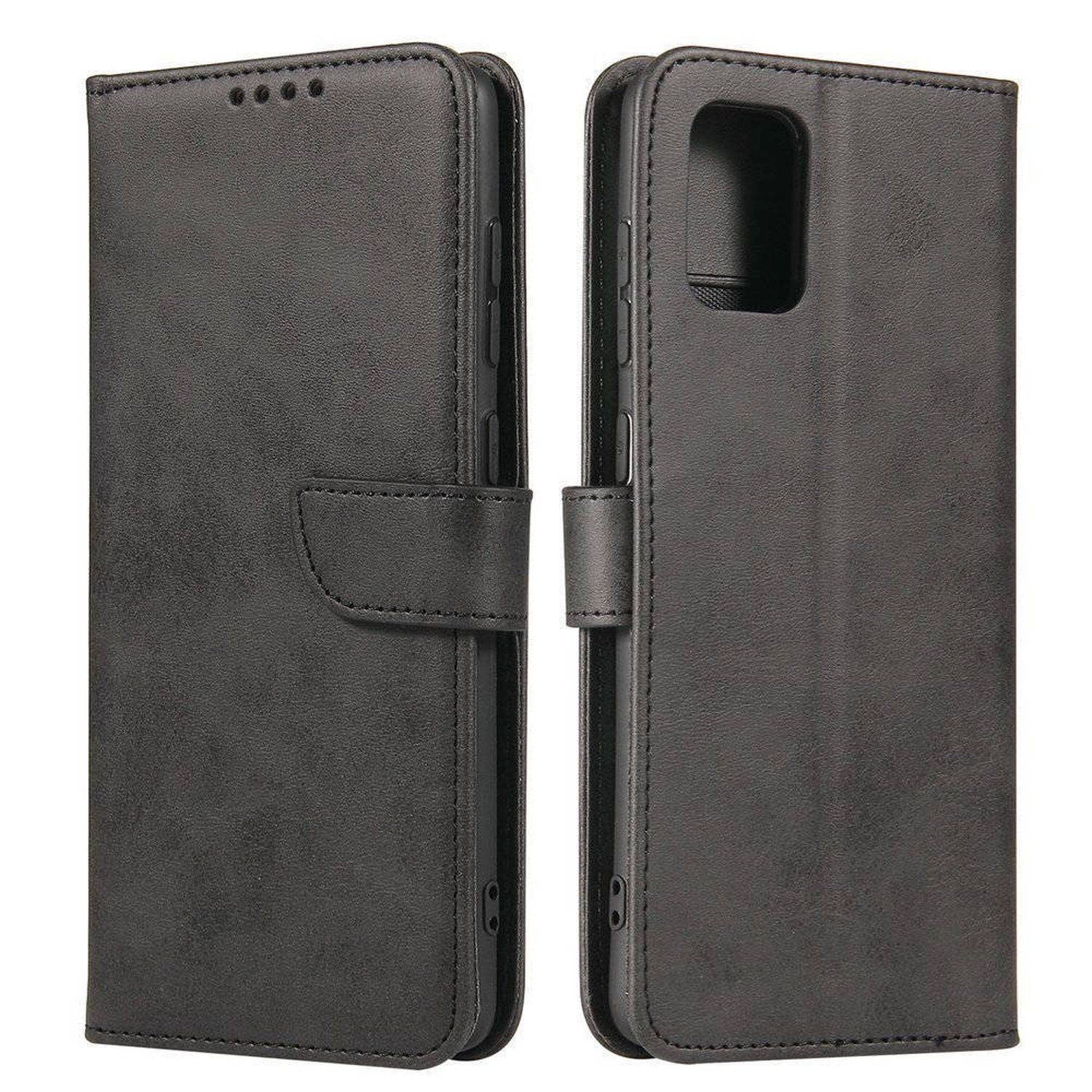 Premium Magnet Case Buch Tasche Schutzhülle aufklappbare Hülle Standfunktion für XIAOMI REDMI 12 4G Schwarz
